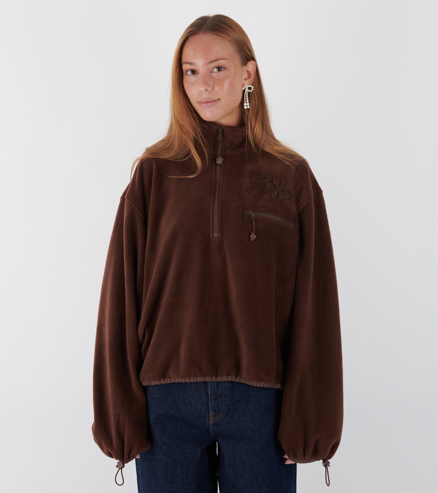 Frederik Soft Fleece Anorak Brown