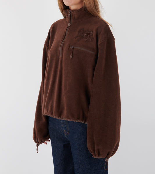 Frederik Soft Fleece Anorak Brown