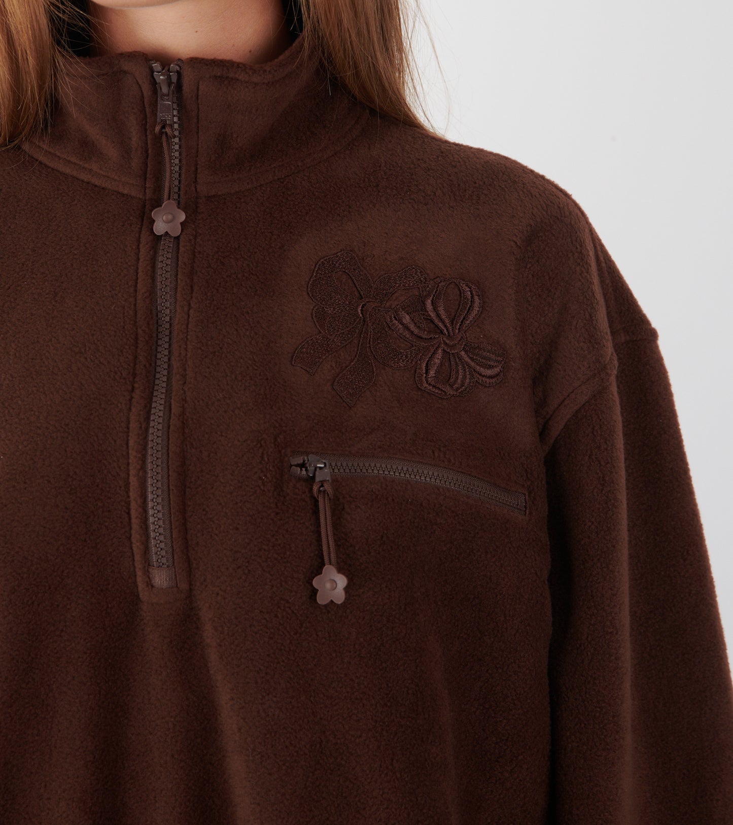 Frederik Soft Fleece Anorak Brown
