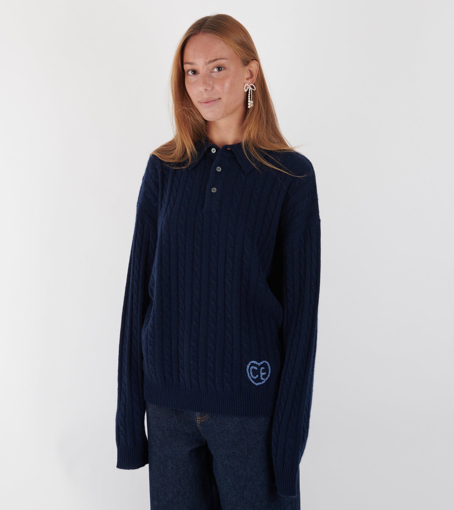 Cashmere Polo Navy