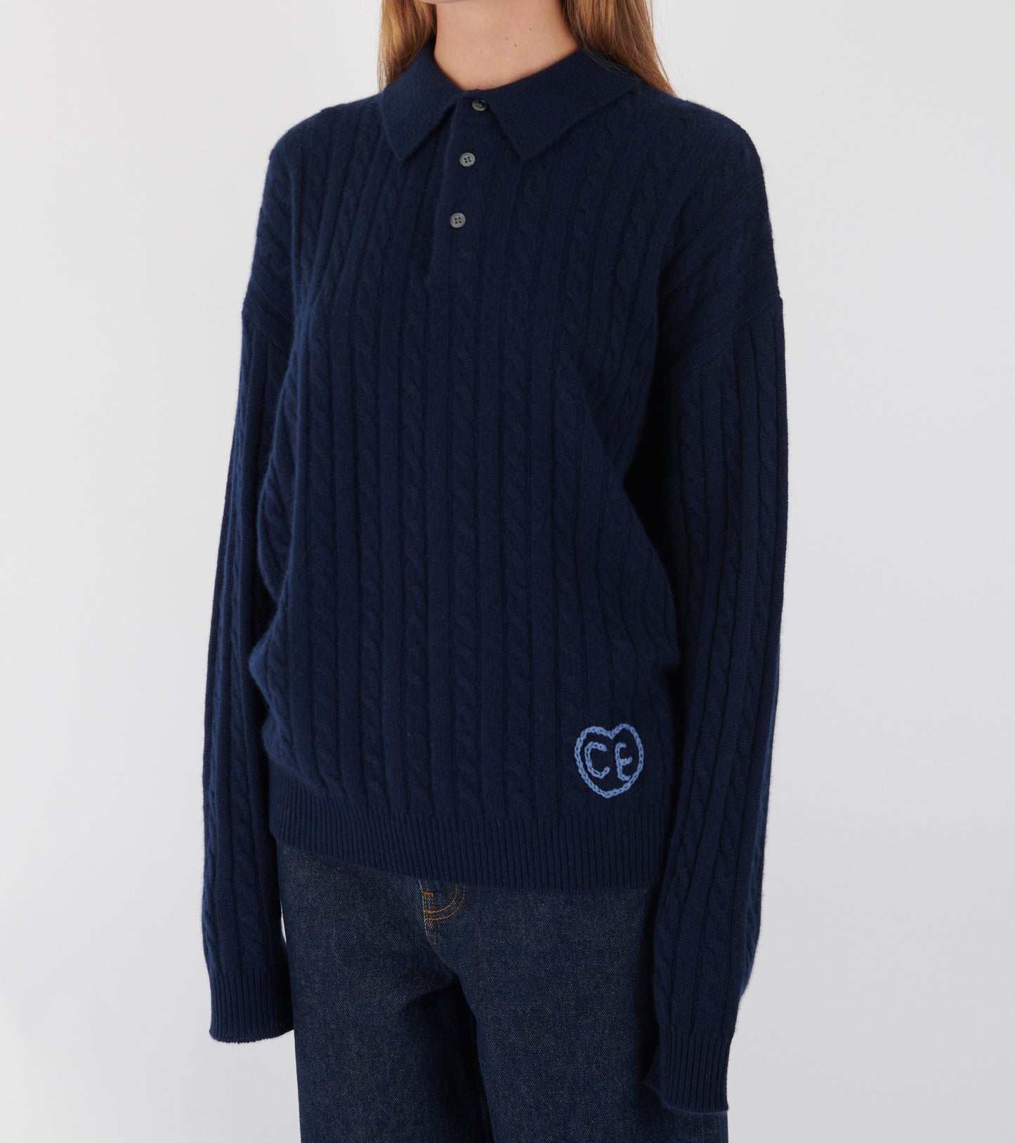 Cashmere Polo Navy