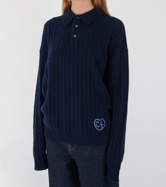 Cashmere Polo Navy