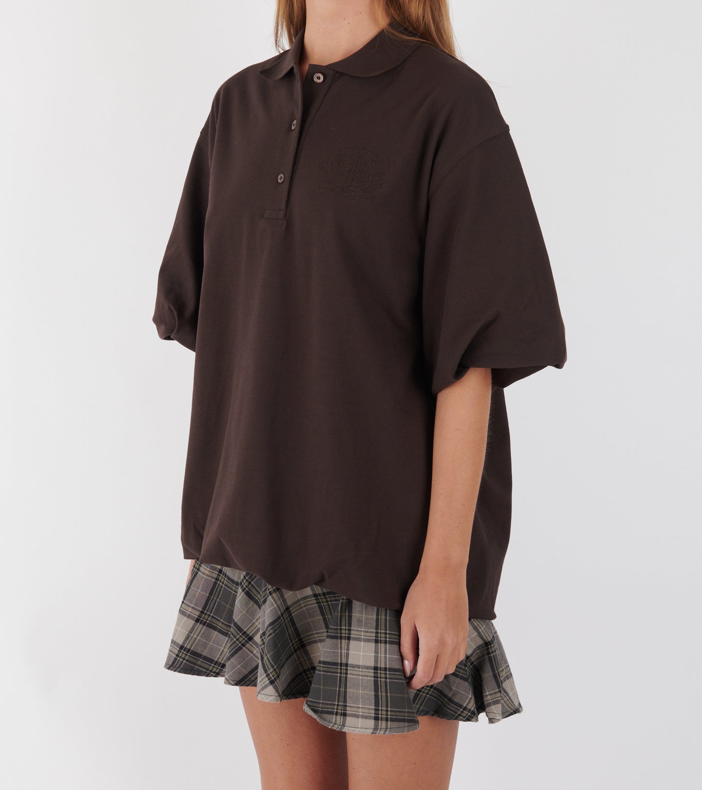 Layered T-shirt Dress Dark Brown