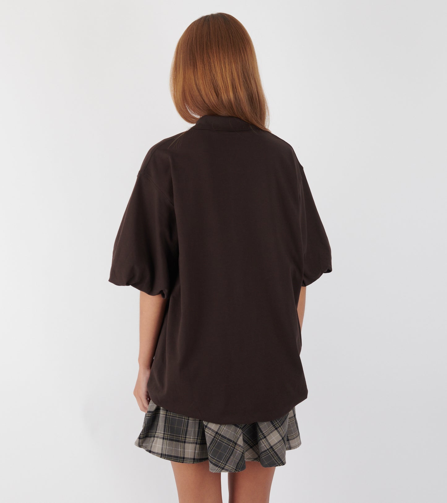 Layered T-shirt Dress Dark Brown