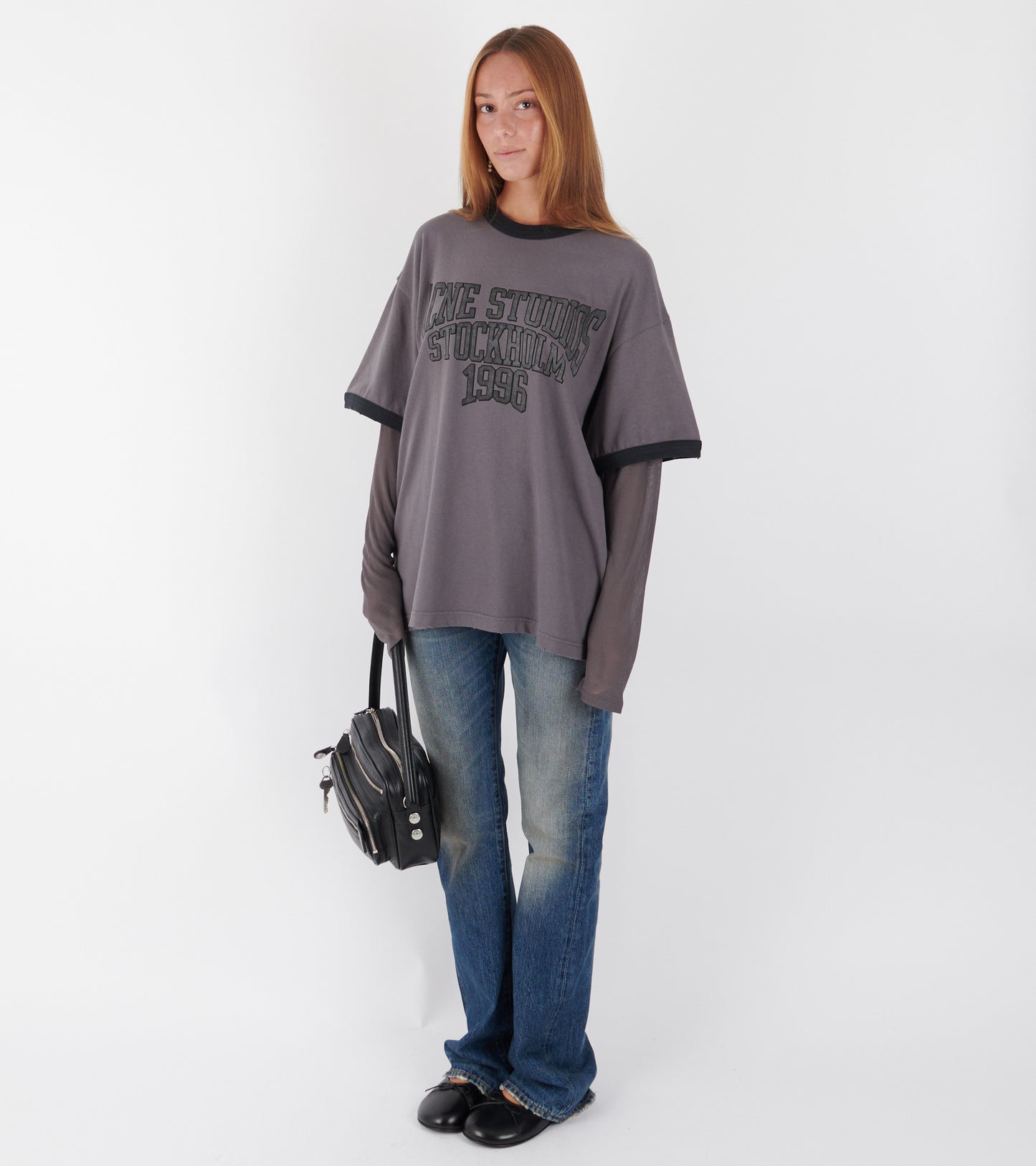 Layered Graphic T-shirt Dark Purple/Black