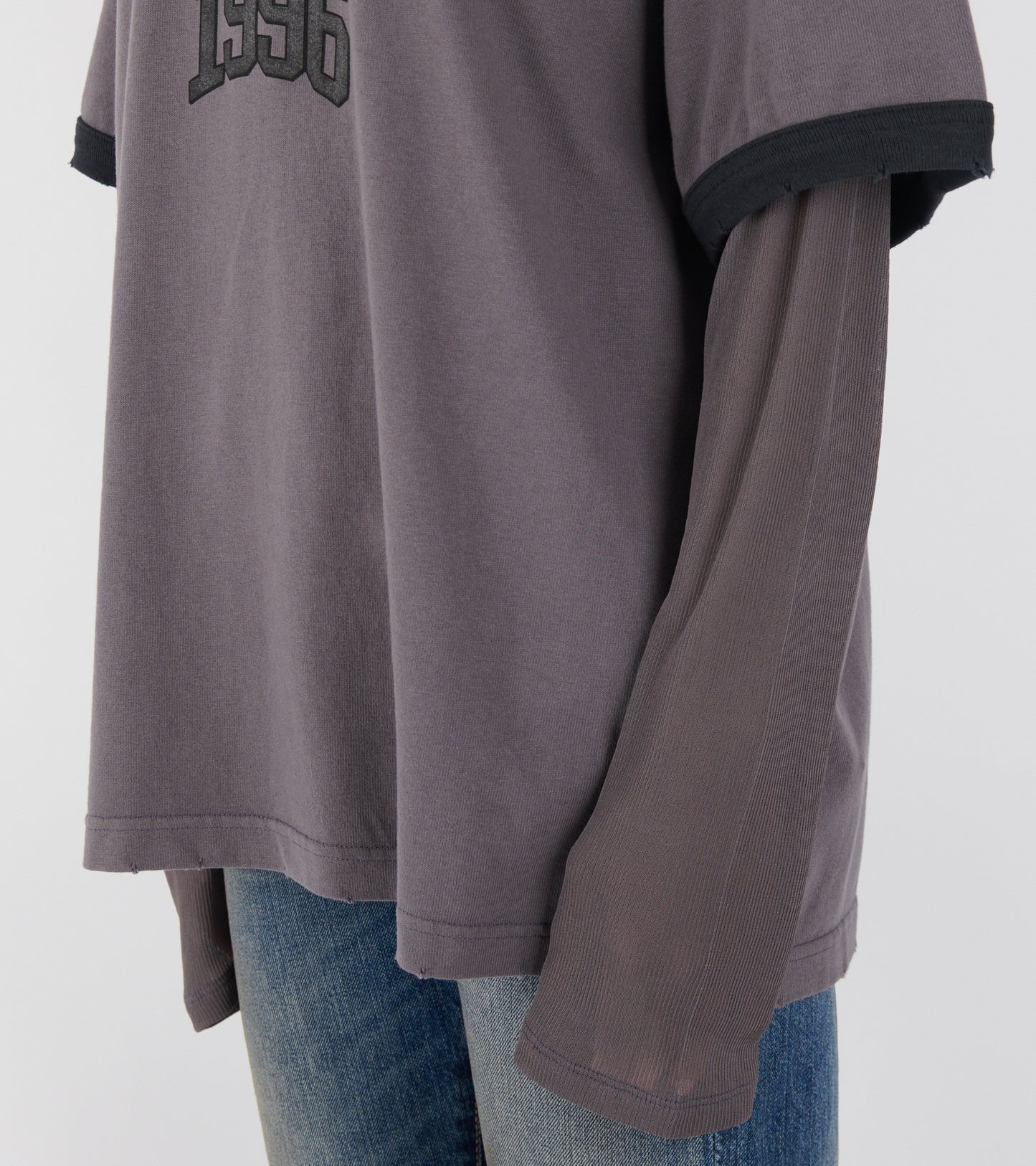 Layered Graphic T-shirt Dark Purple/Black