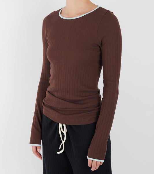 101 Rib Kontrast Brown/Light Blue
