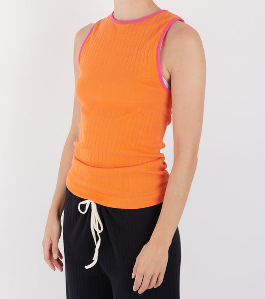101 Tank Top Kontrast Orange/Chock