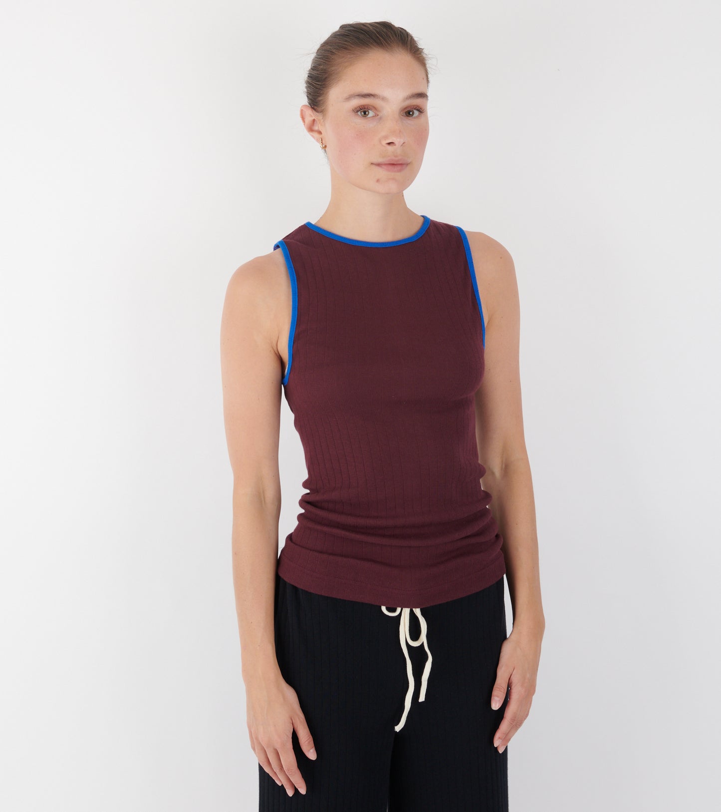 101 Tank Top Kontrast Aubergine/Klein
