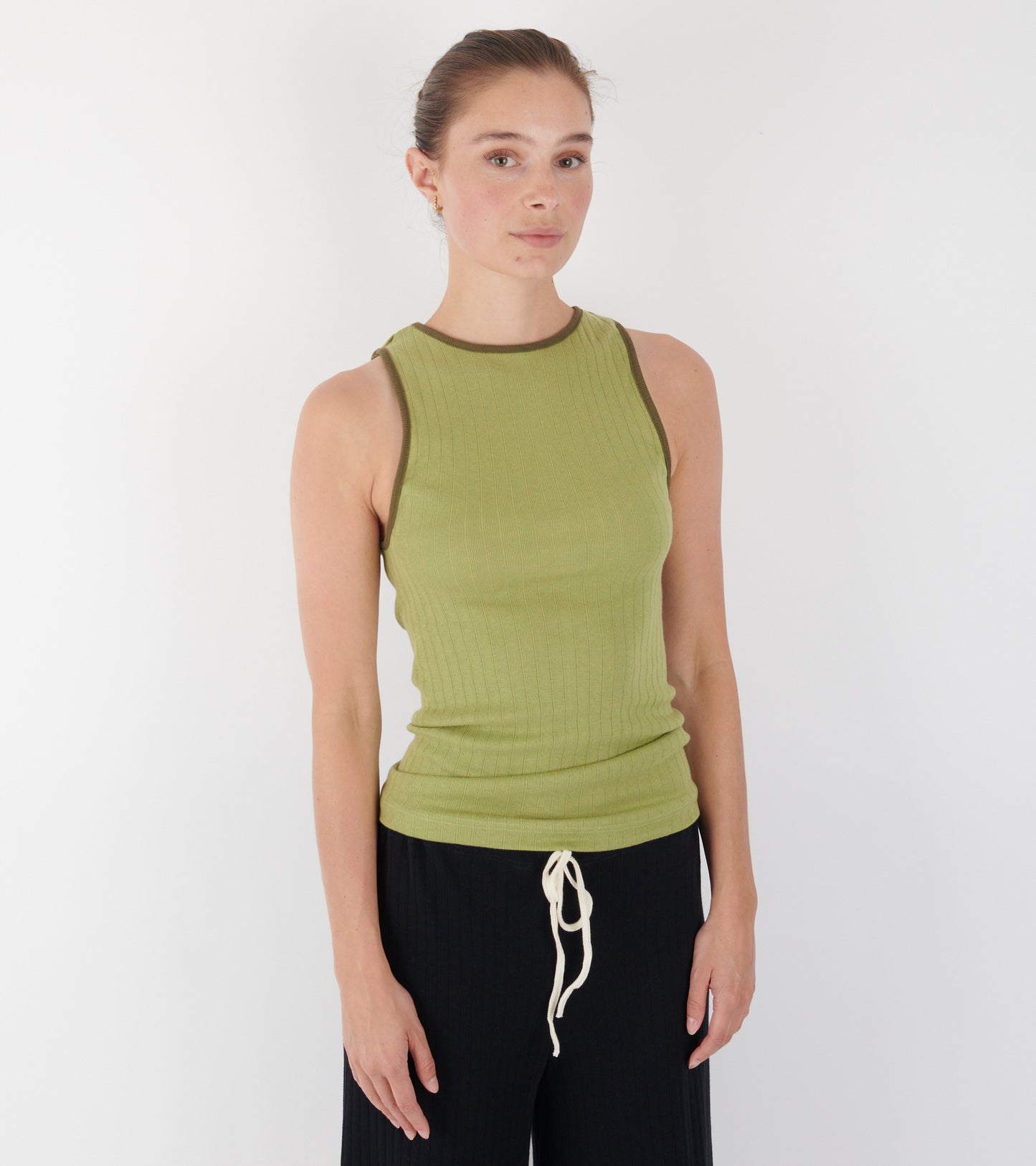 101 Tank Top Kontrast Moss/Olive
