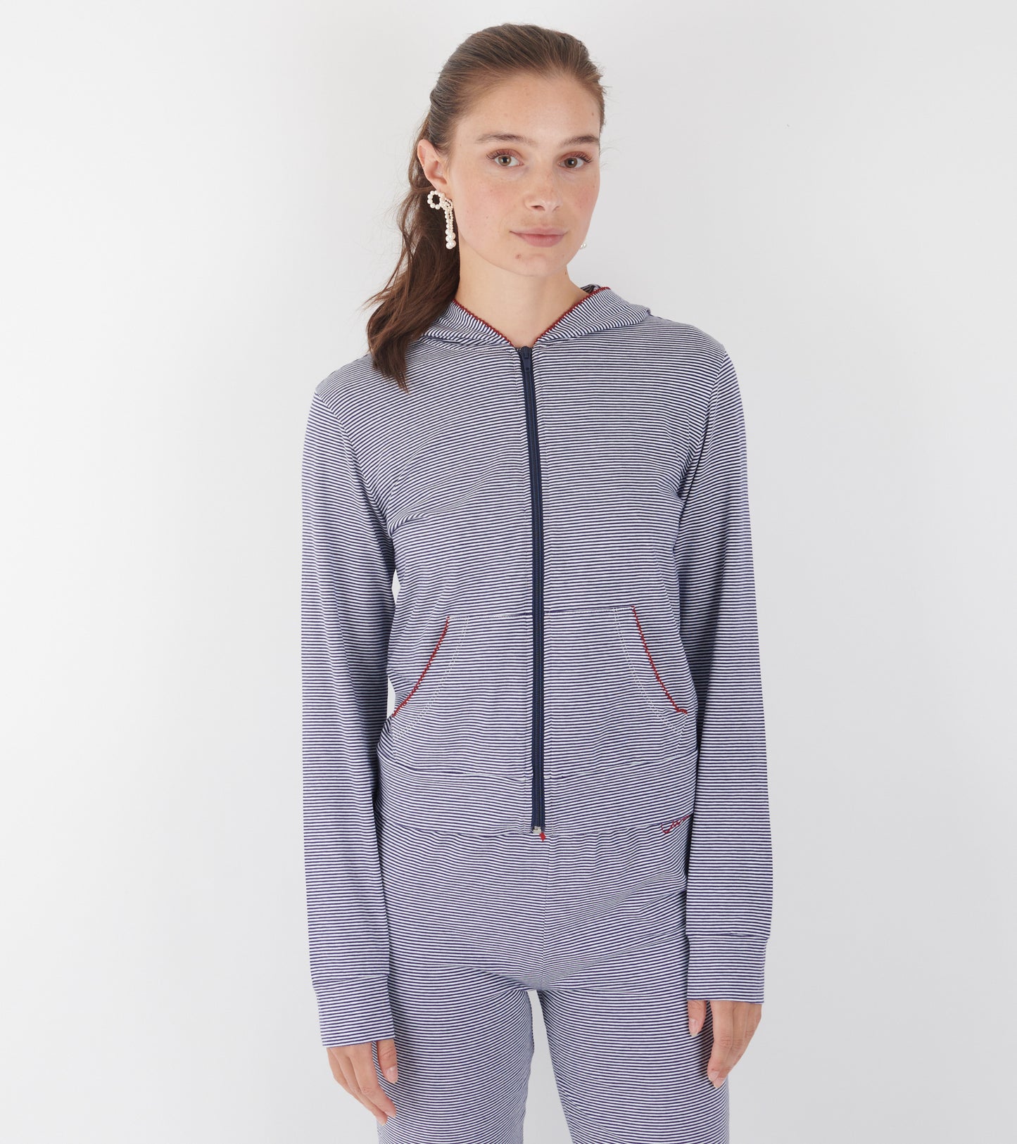 Hoodie Jersey Navy Striped