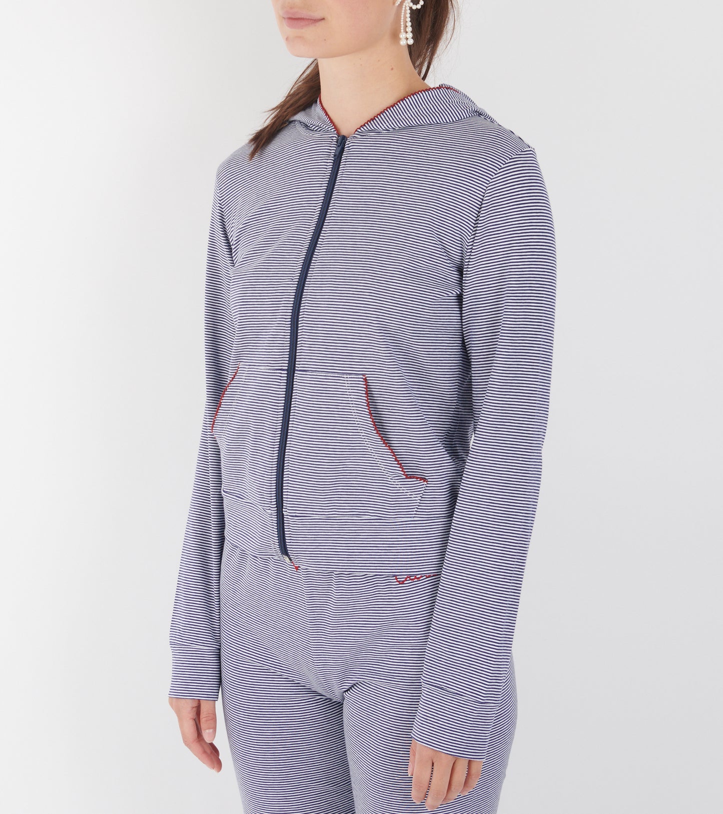 Hoodie Jersey Navy Striped
