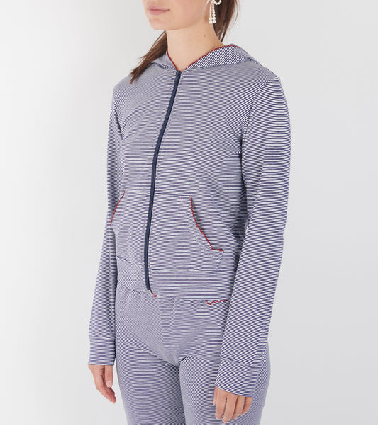 Hoodie Jersey Navy Striped