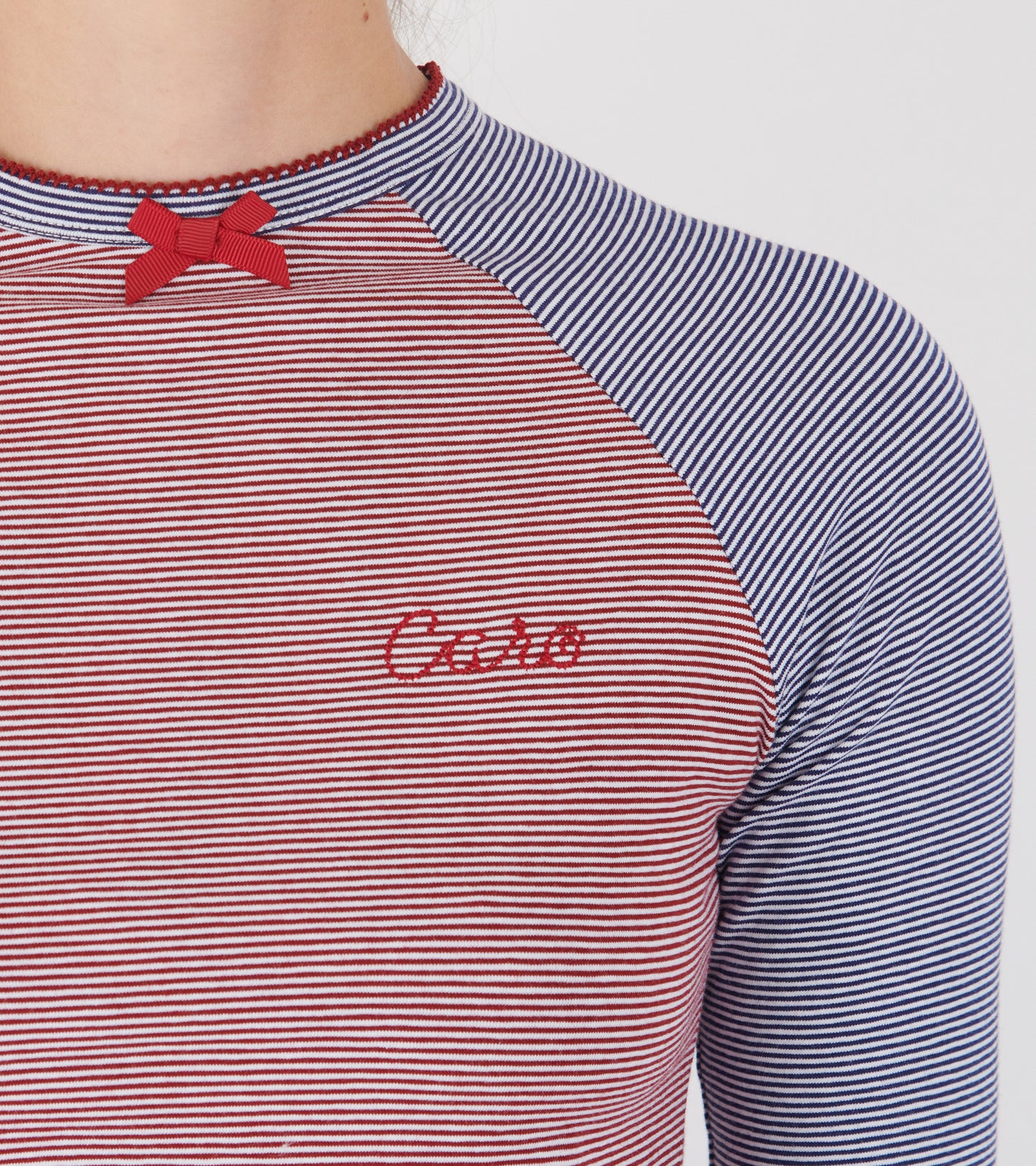 Baseball Tee Jersey Red/Navy Striped