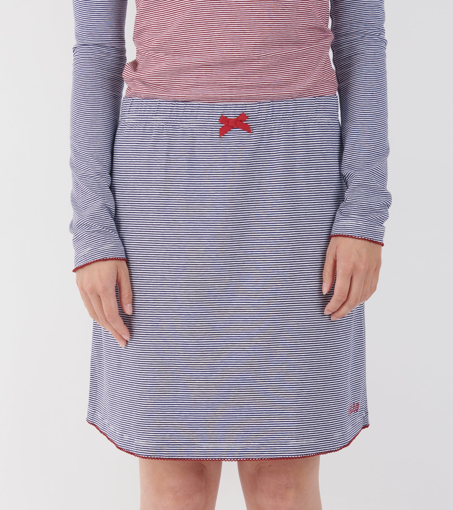Skirt Jersey Navy Striped