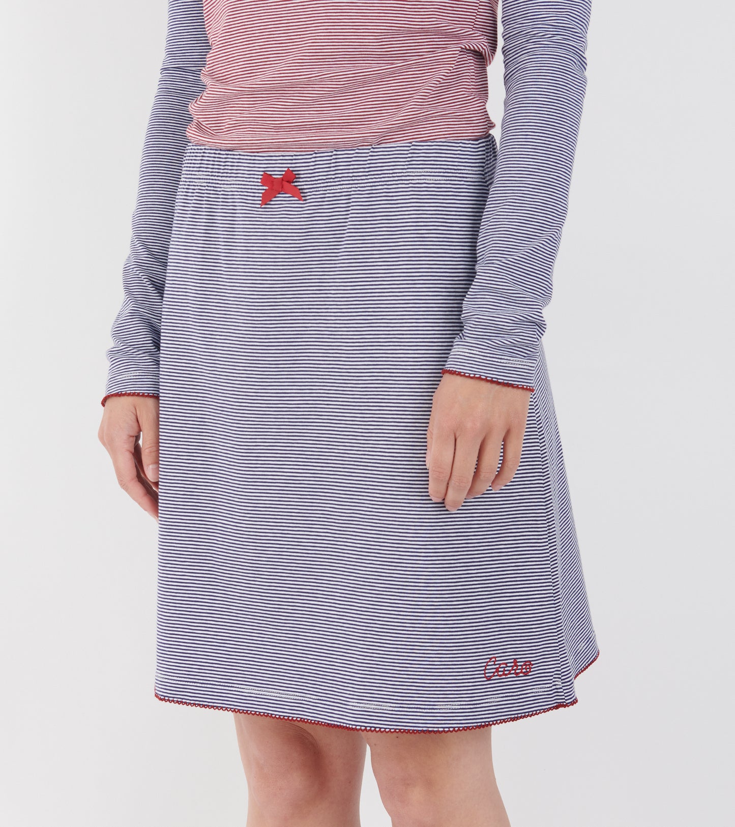 Skirt Jersey Navy Striped