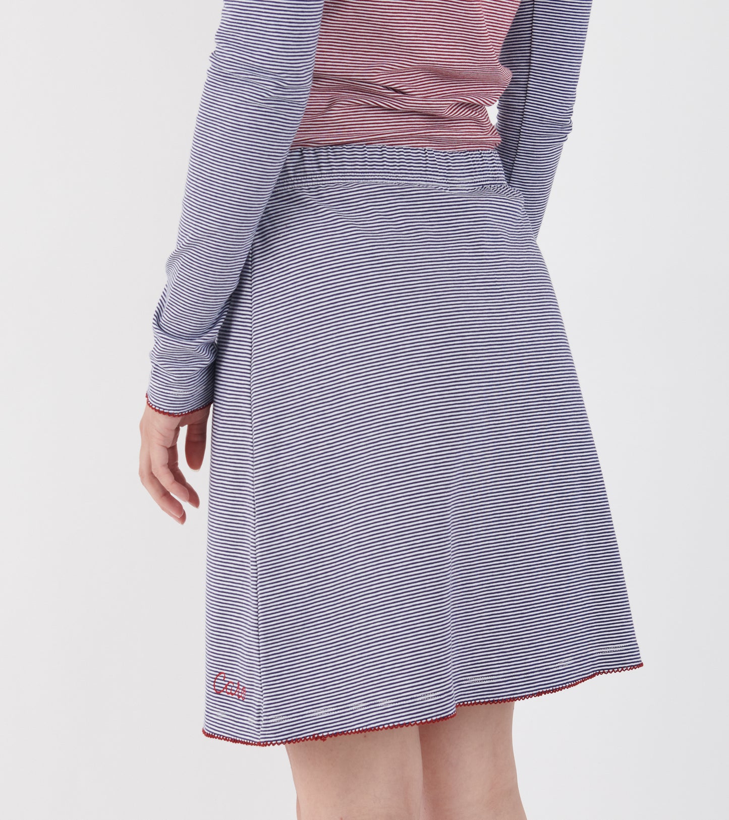 Skirt Jersey Navy Striped