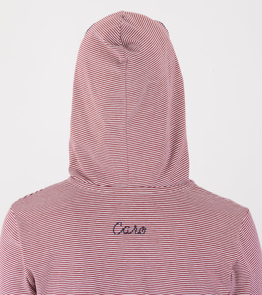 Hoodie Jersey Red Striped