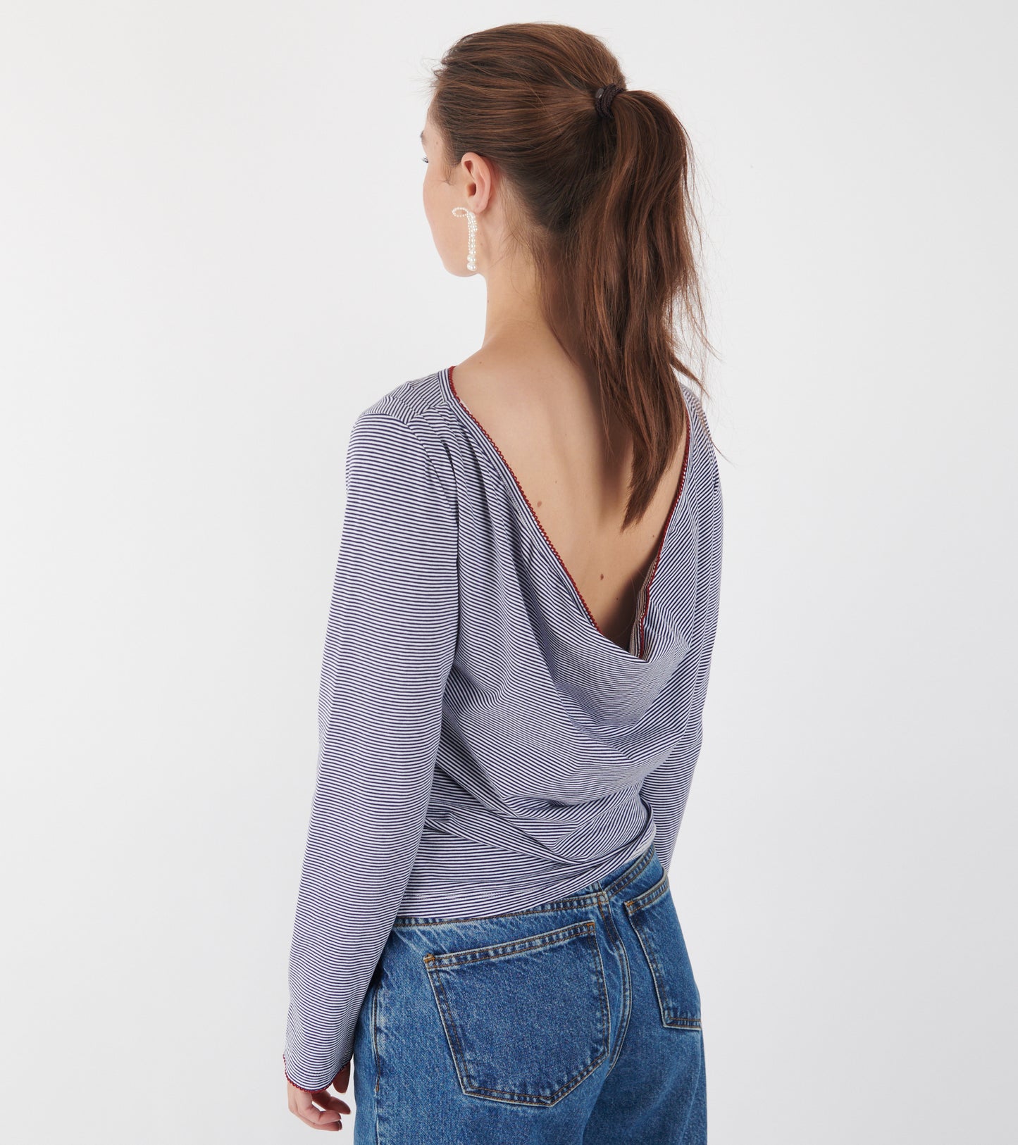 Alexa Long Sleeve Navy Striped