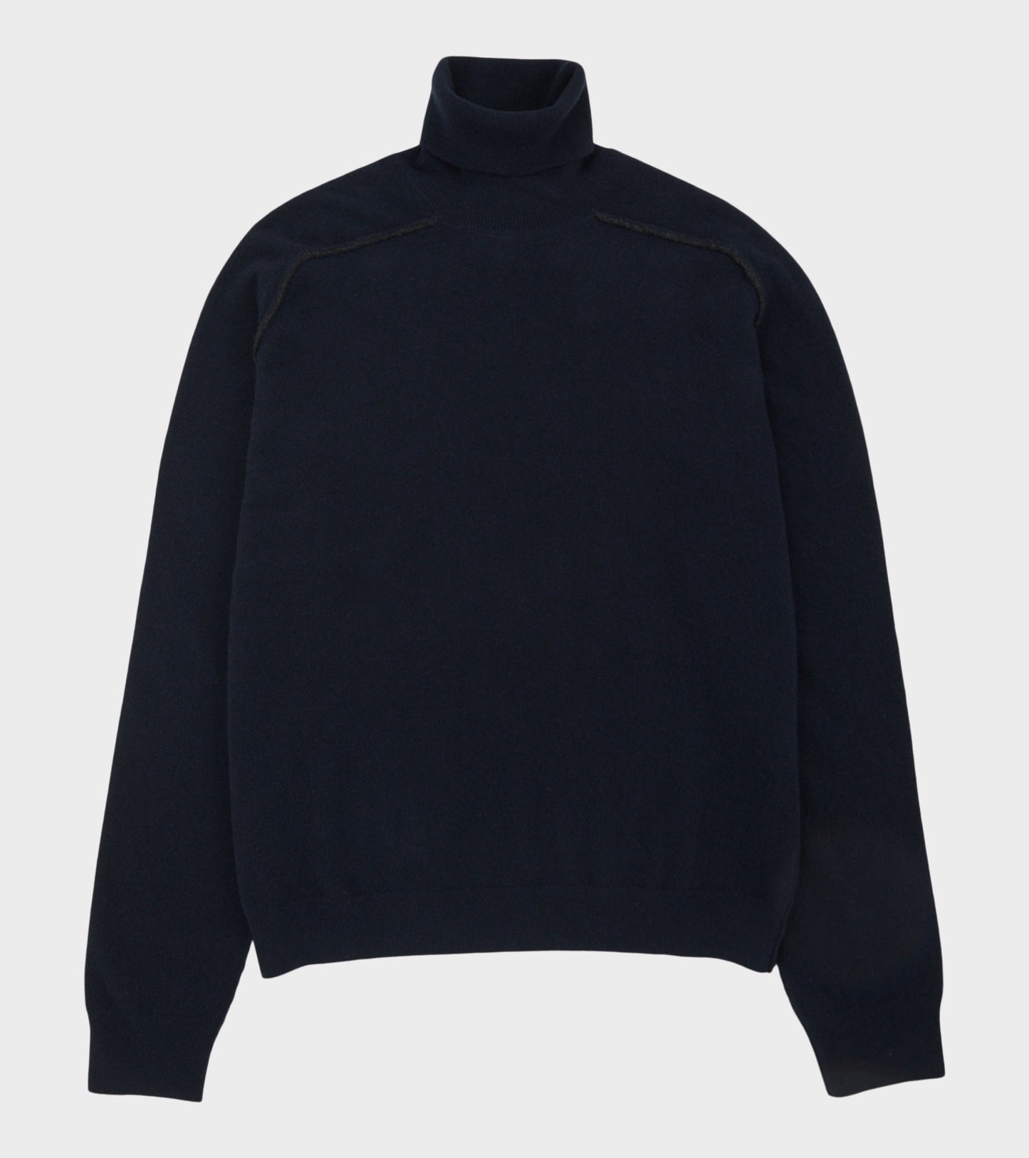 Virgin Wool Turtleneck Sweater Navy Blue