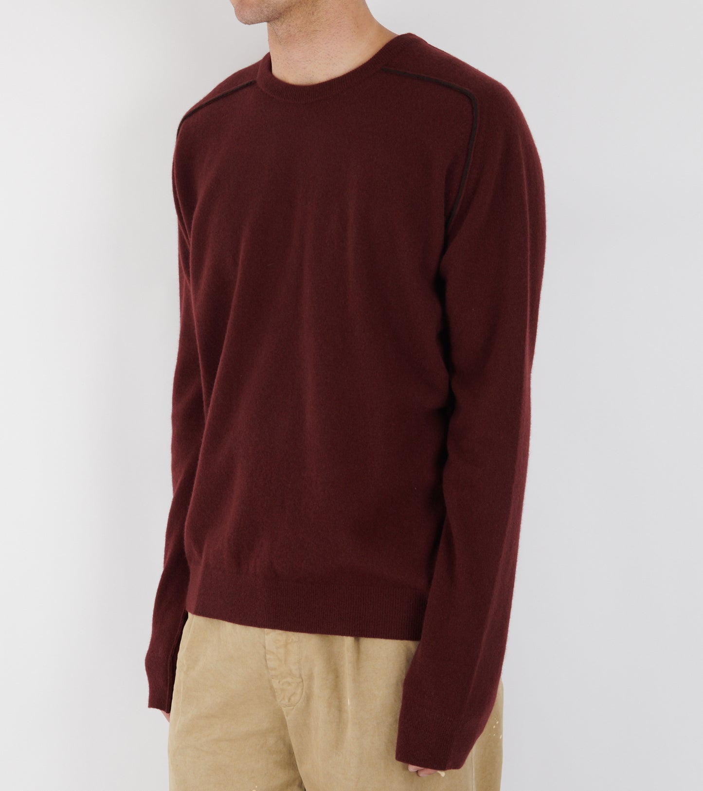 Virgin Wool Crewneck Sweater Burgundy