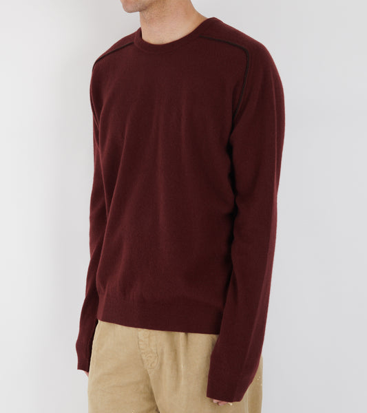 Virgin Wool Crewneck Sweater Burgundy