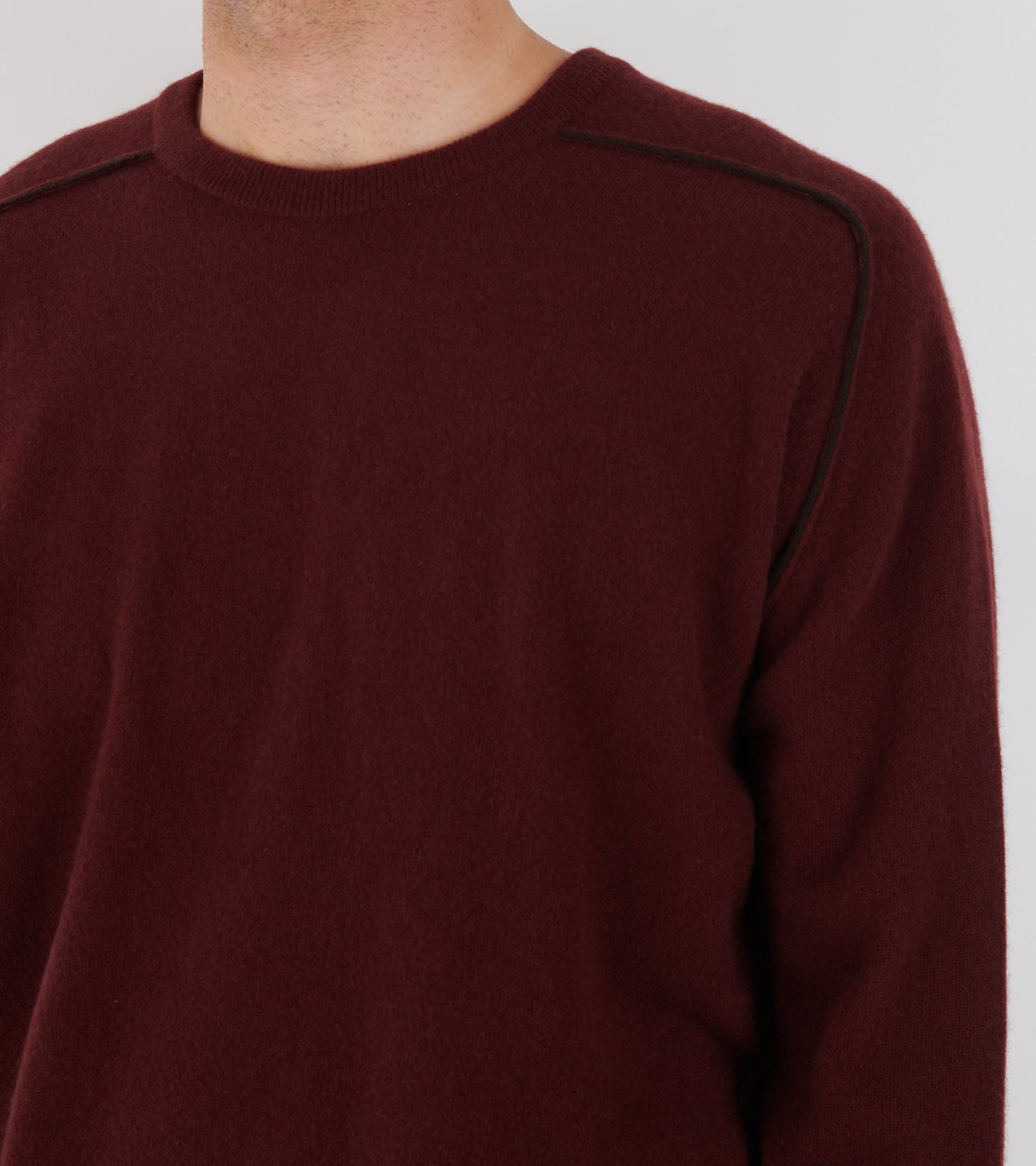 Virgin Wool Crewneck Sweater Burgundy