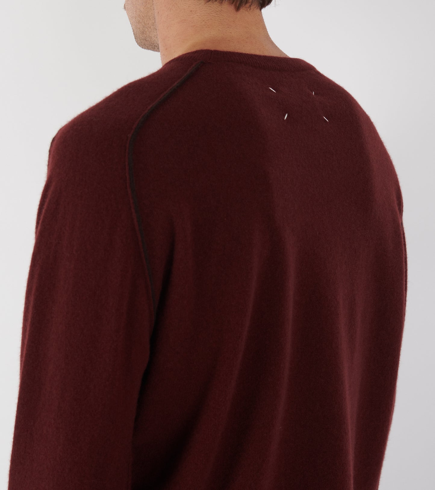Virgin Wool Crewneck Sweater Burgundy