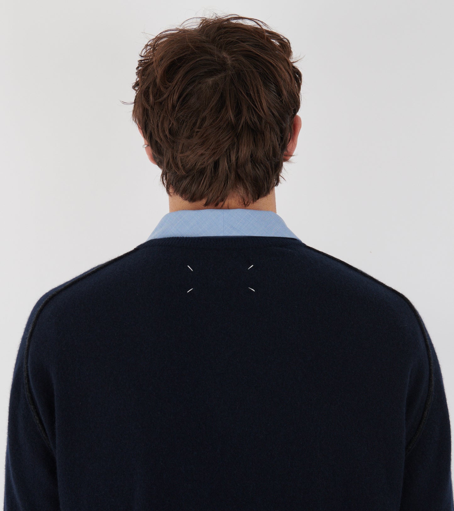 Virgin Wool Crewneck Sweater Navy Blue