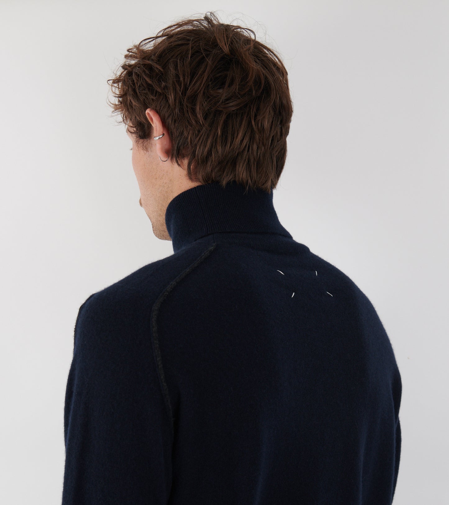 Virgin Wool Turtleneck Sweater Navy Blue