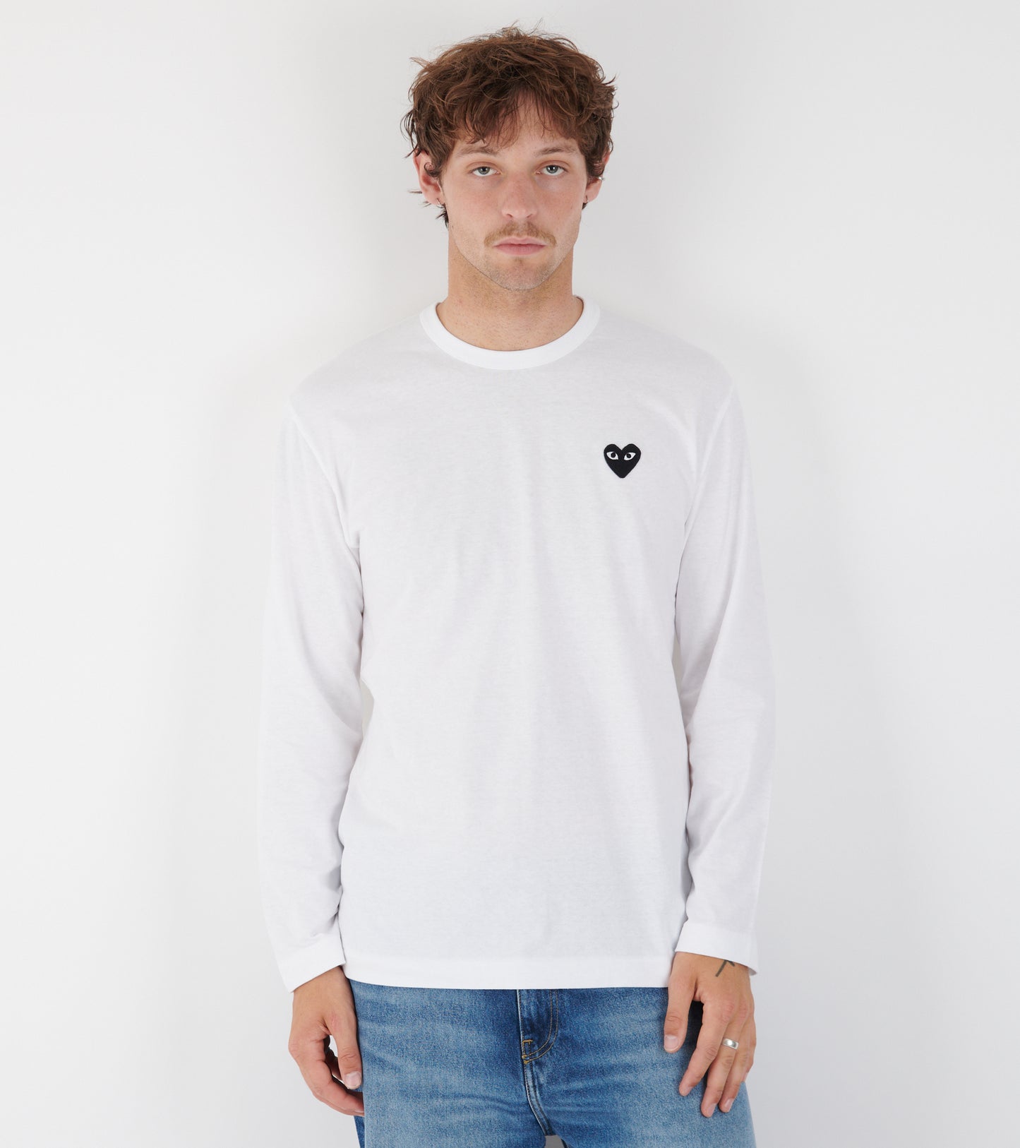 U Black Heart LS T-shirt White