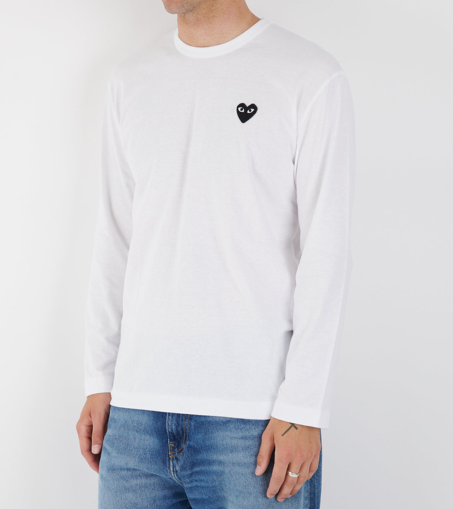 U Black Heart LS T-shirt White
