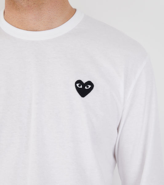 U Black Heart LS T-shirt White
