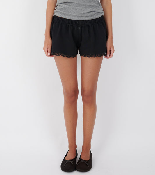 Lace Mini Sweatshorts Black