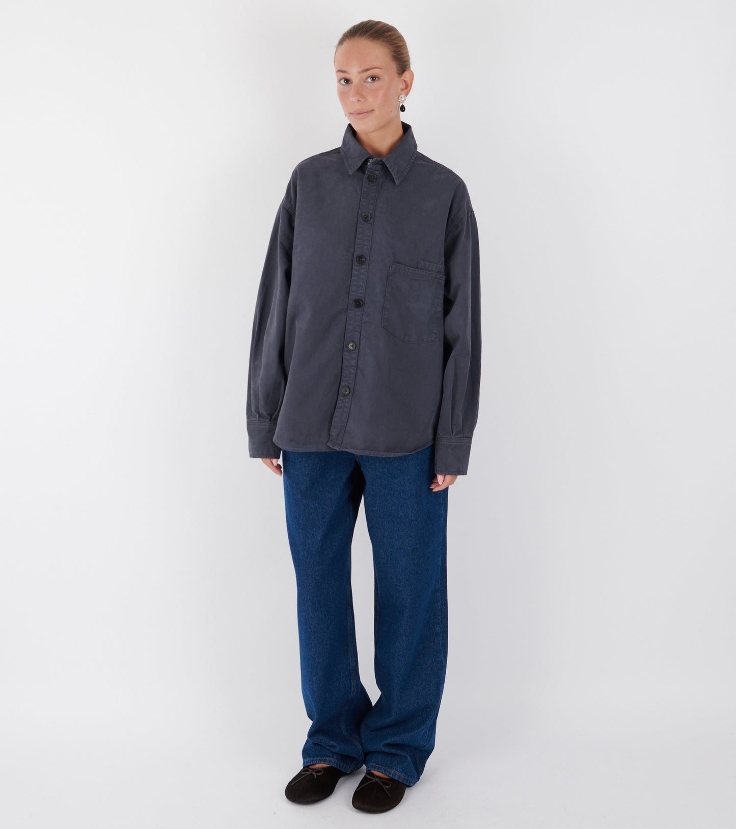 Casy Shirt Cotton Washed Slate