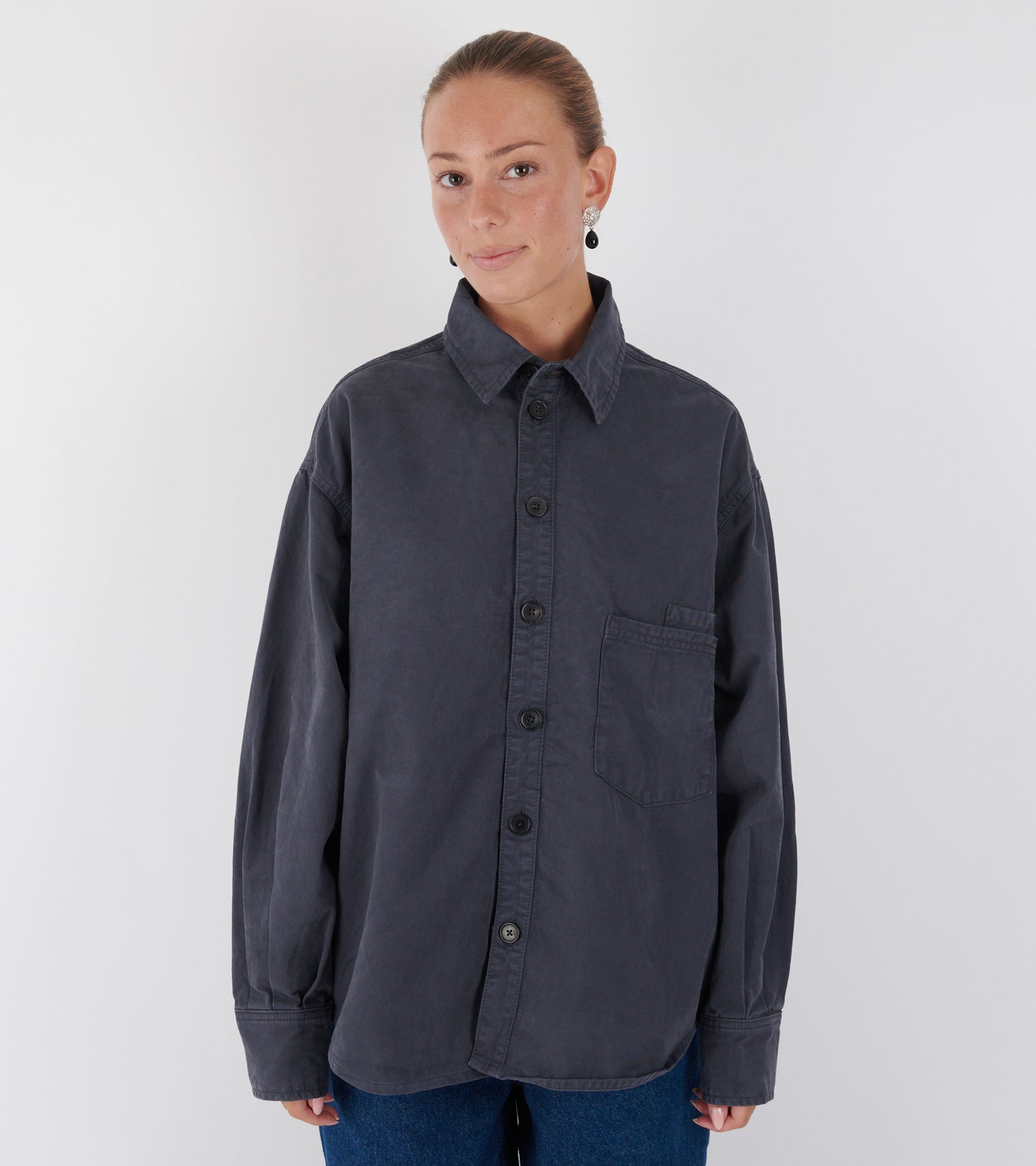 Casy Shirt Cotton Washed Slate