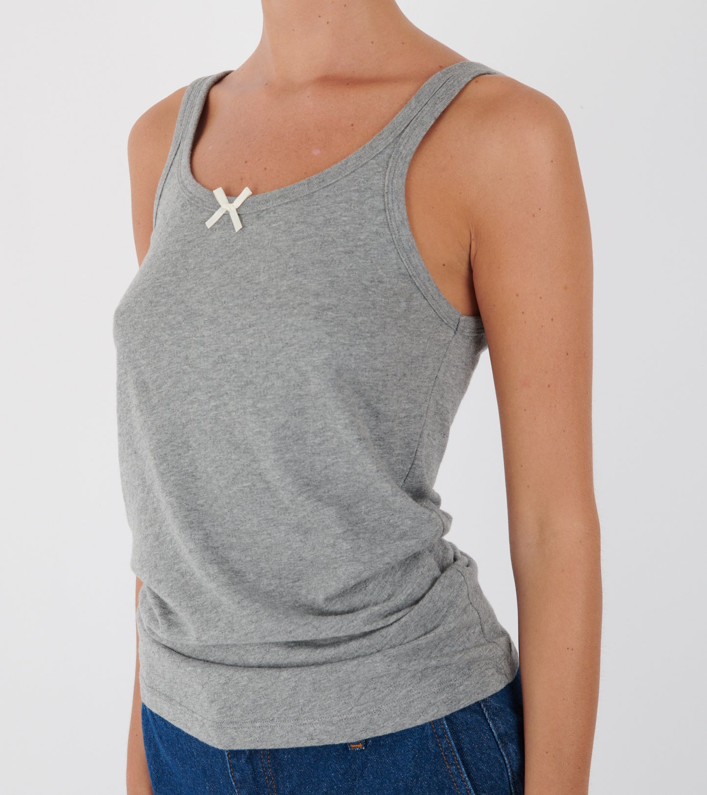 Mesh Tank Grey Melange