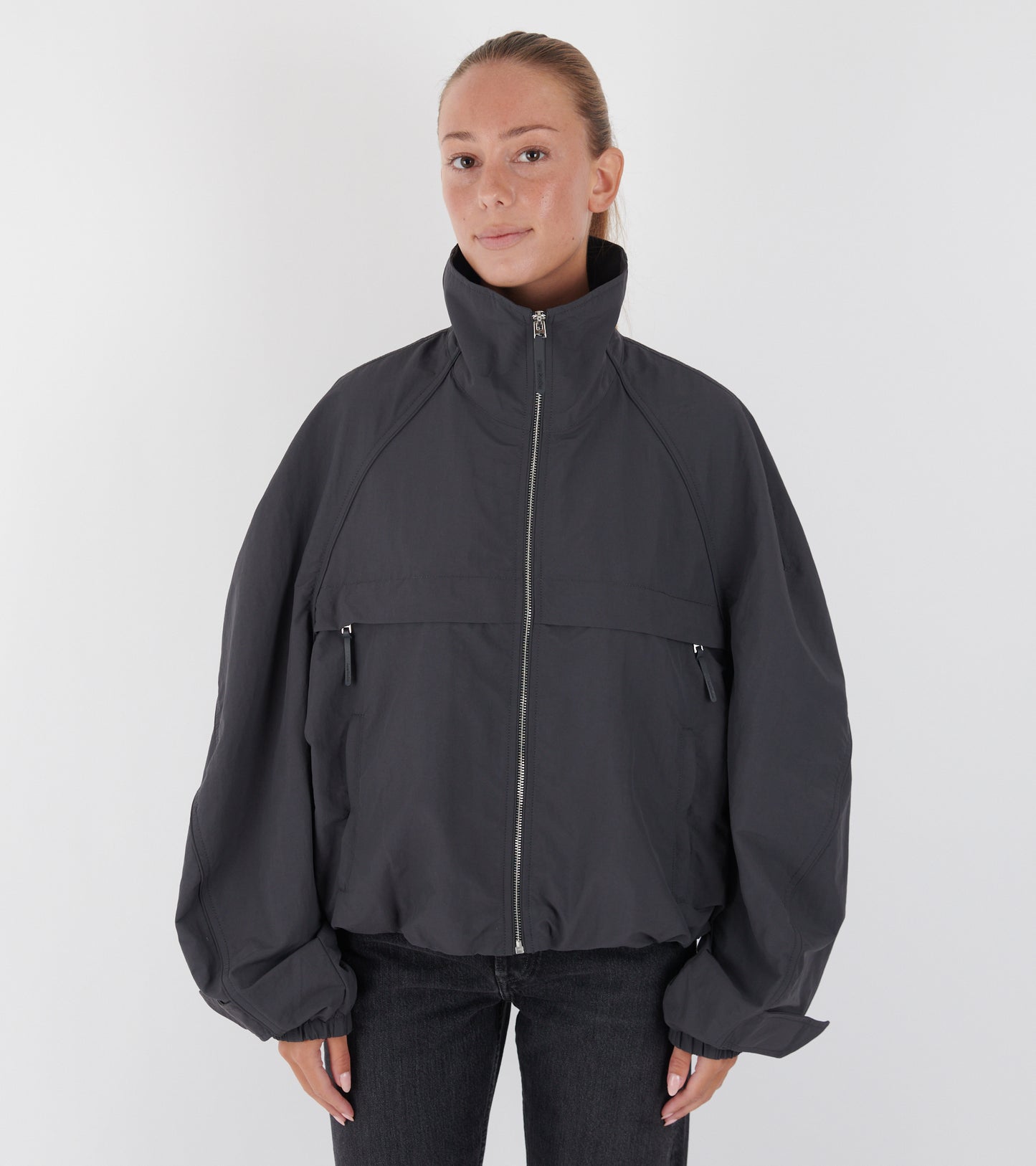 Nylon Logo Jacket Steel Grey