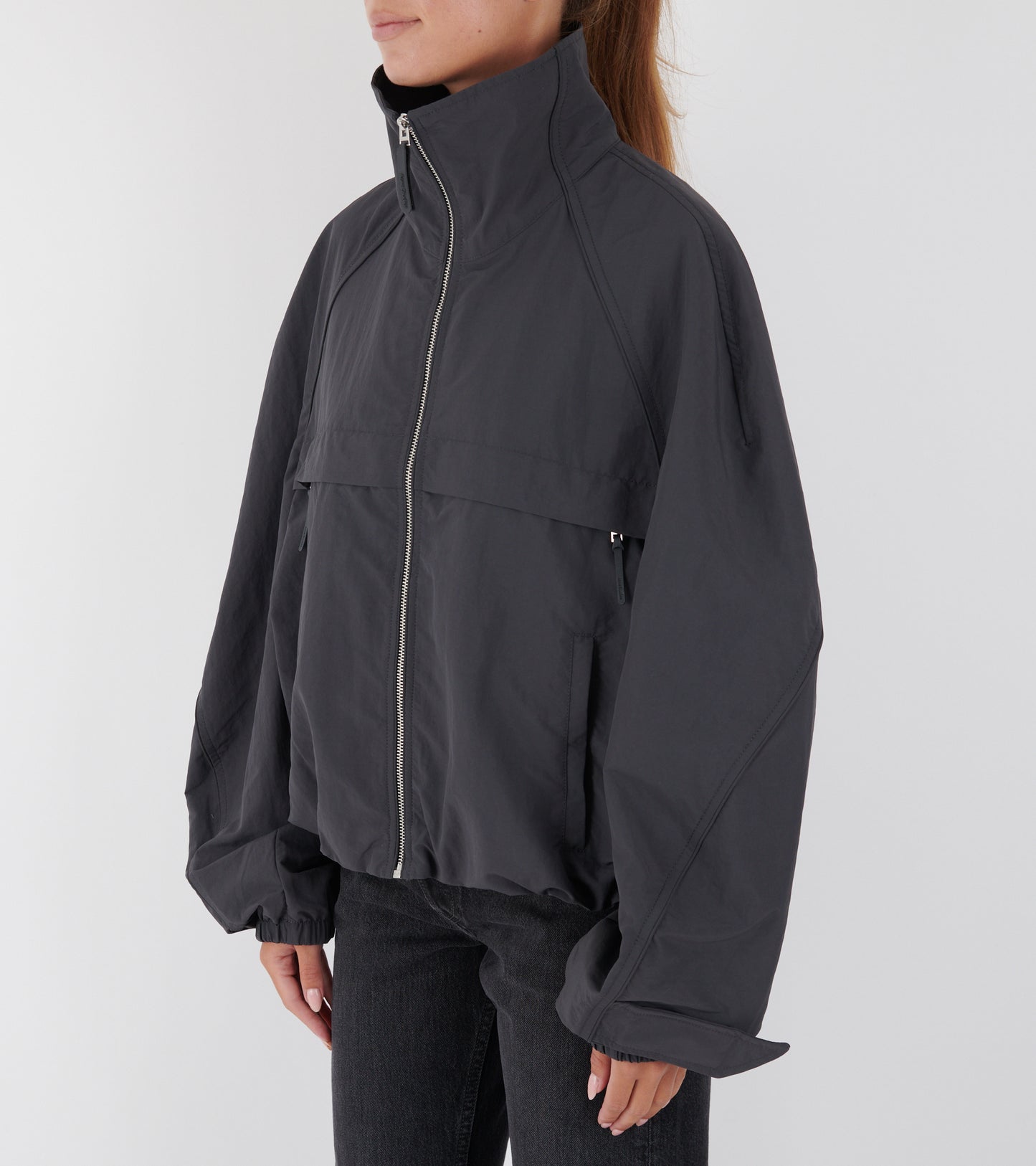 Nylon Logo Jacket Steel Grey