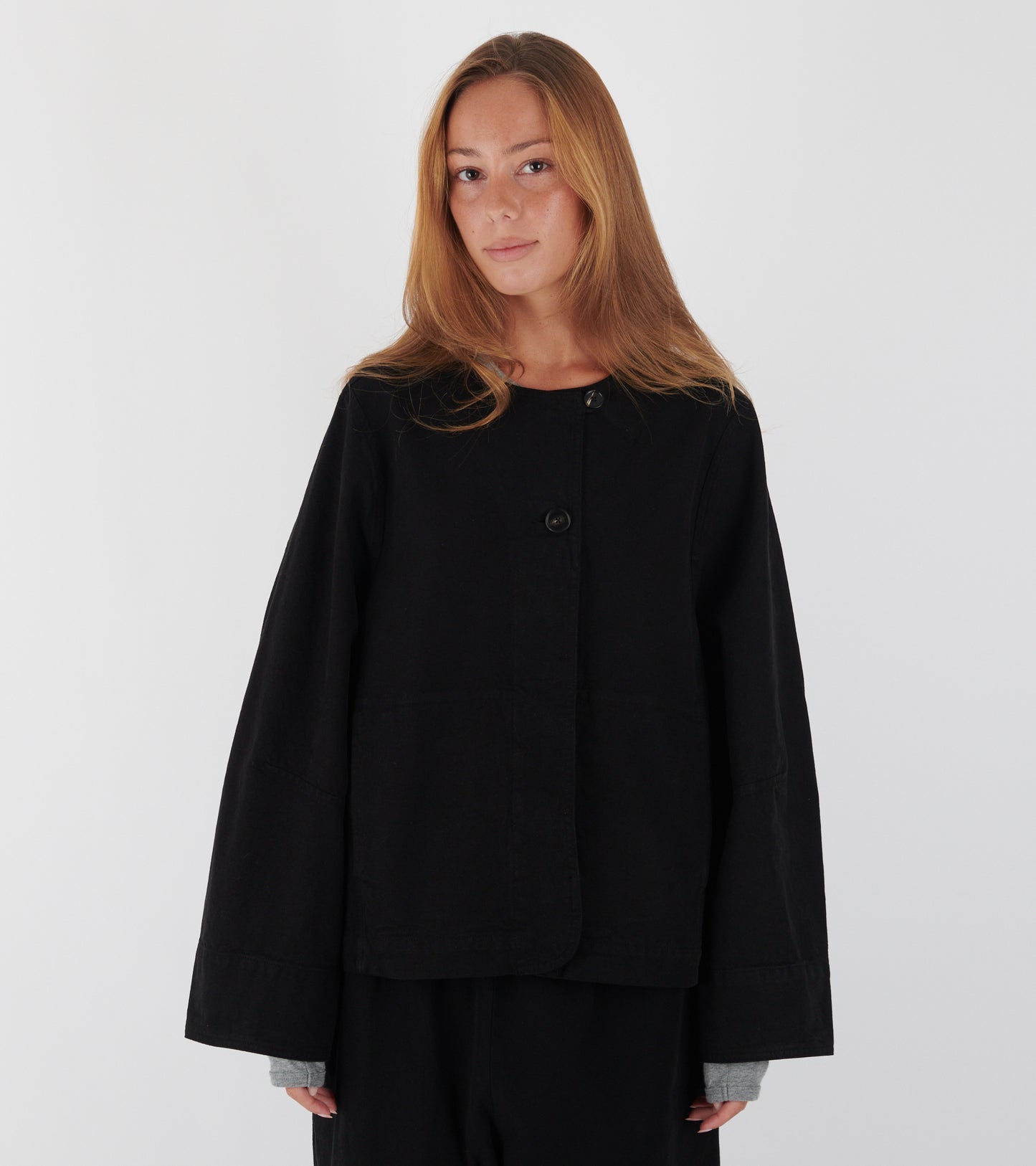 Sculpted Brushed Cotton Canvas Jacket Black
