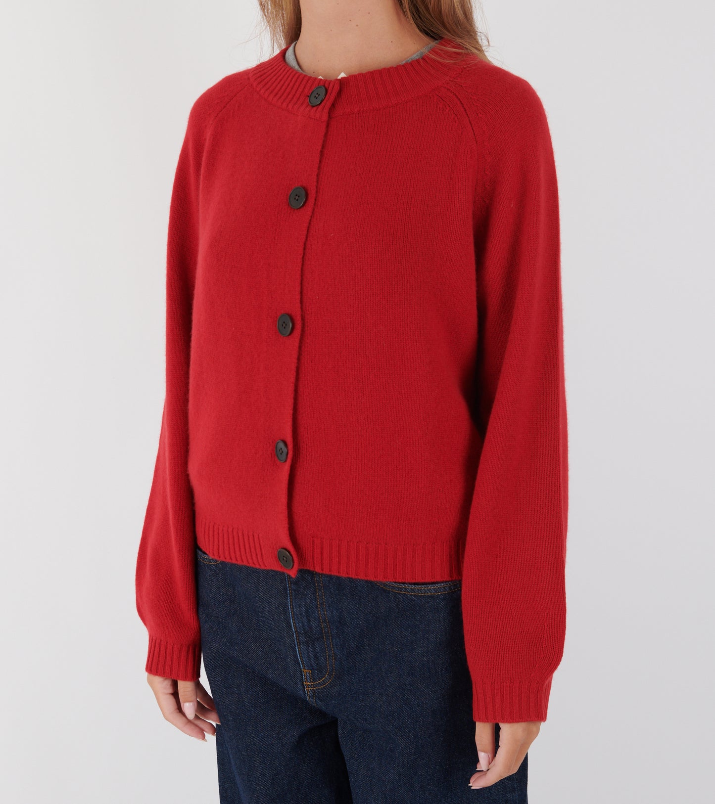 Eden Wool Cashmere Raglan Cardigan Cardinal Red