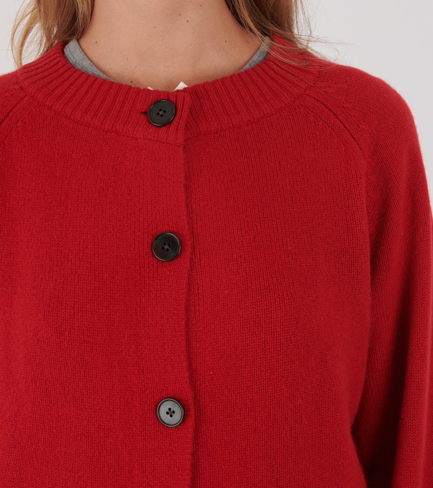 Eden Wool Cashmere Raglan Cardigan Cardinal Red