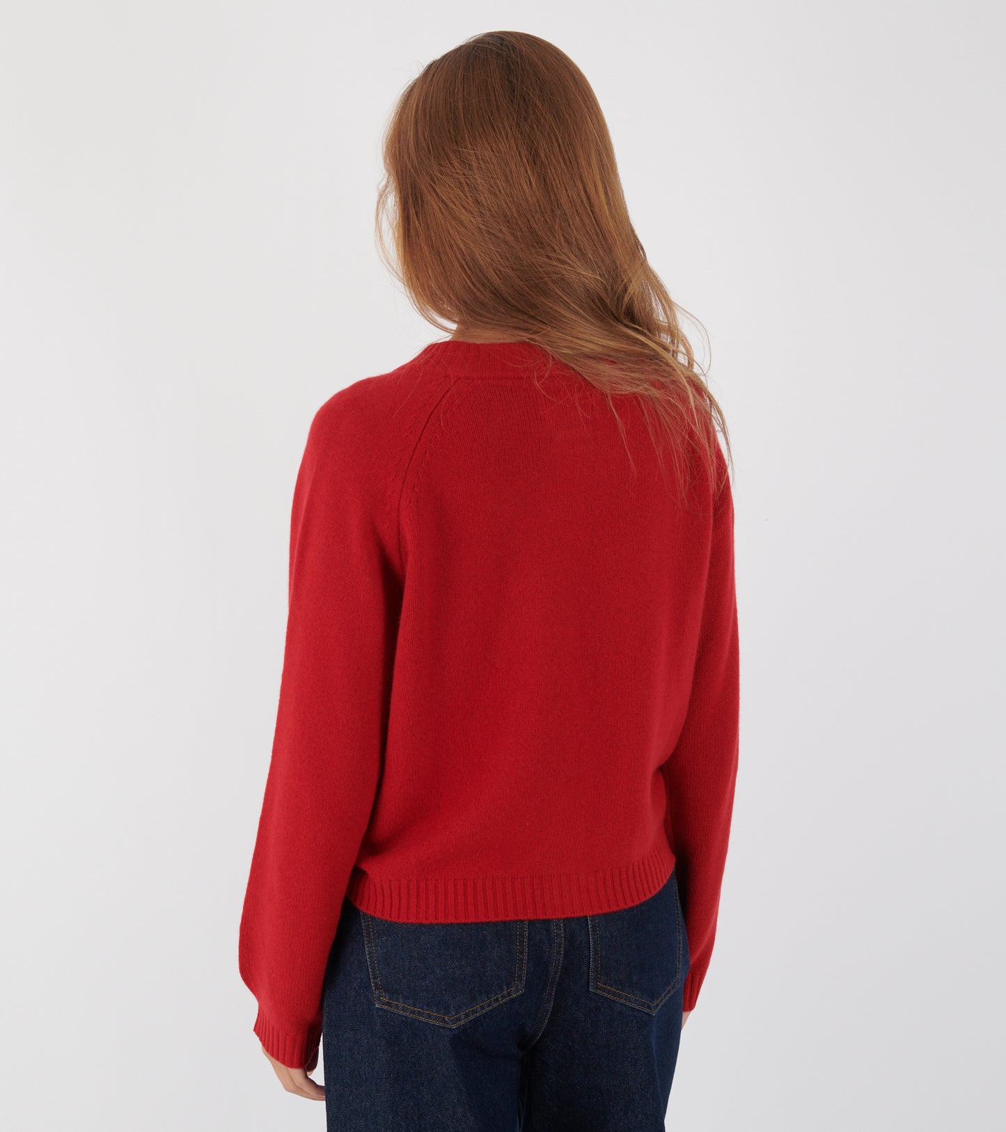 Eden Wool Cashmere Raglan Cardigan Cardinal Red