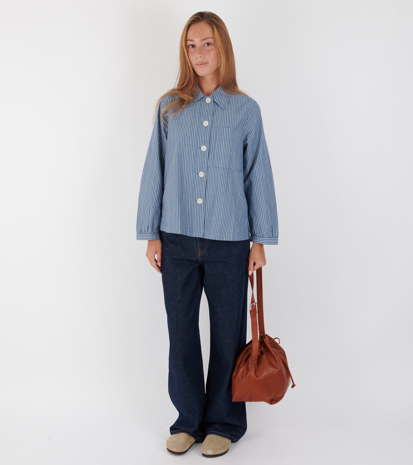 Baya Harvest Stripe Shirt Chambray Blue/Ecru