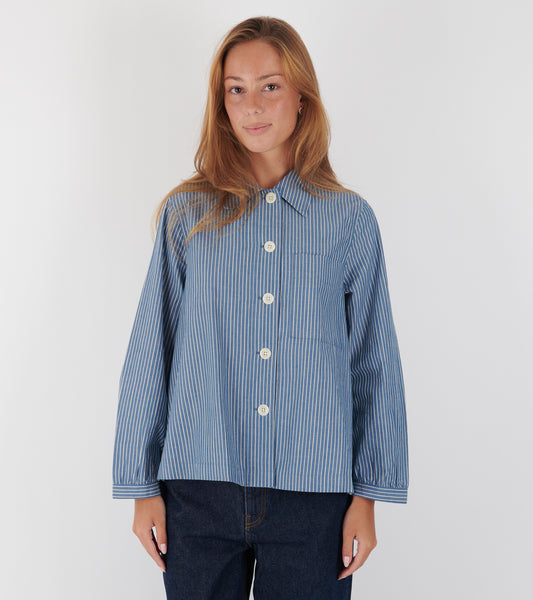 Baya Harvest Stripe Shirt Chambray Blue/Ecru