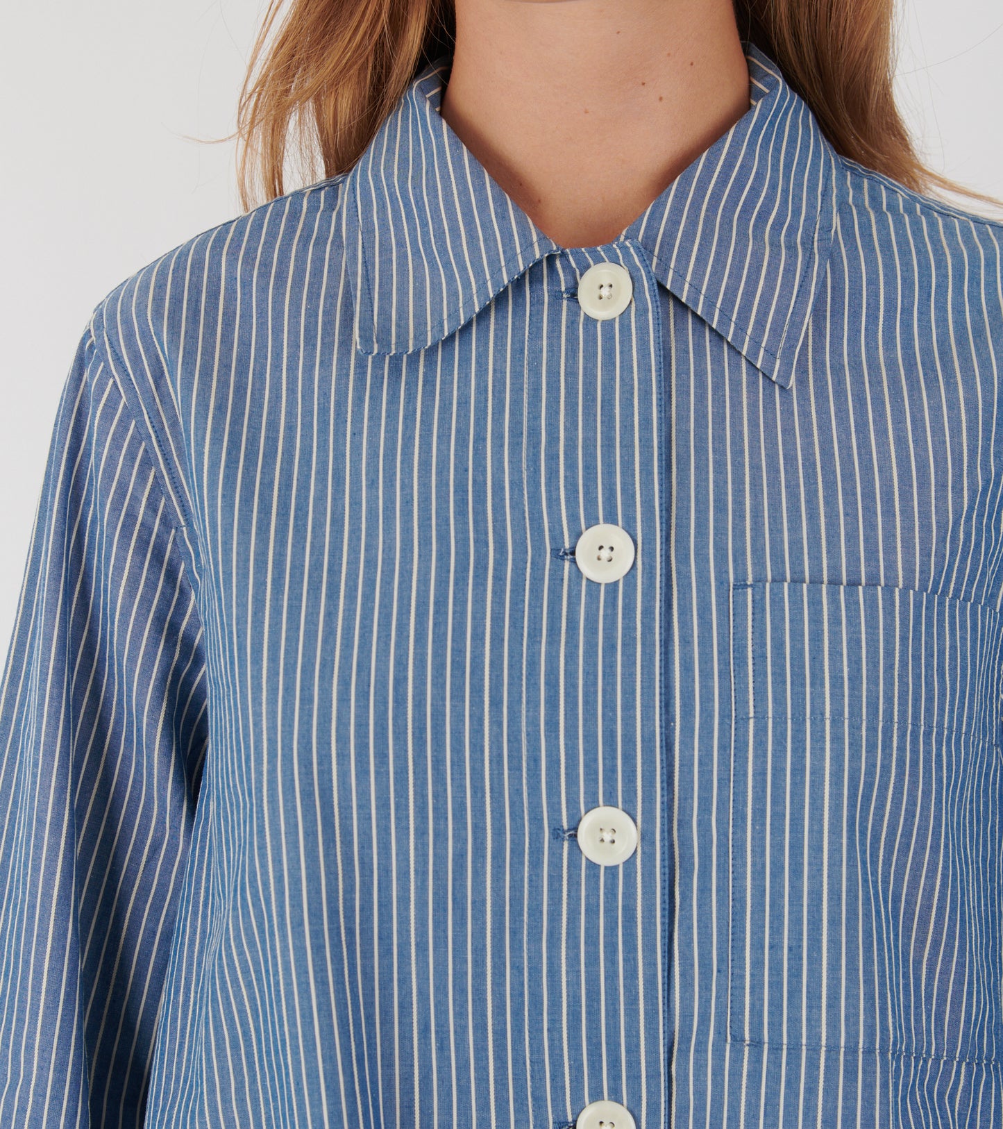 Baya Harvest Stripe Shirt Chambray Blue/Ecru