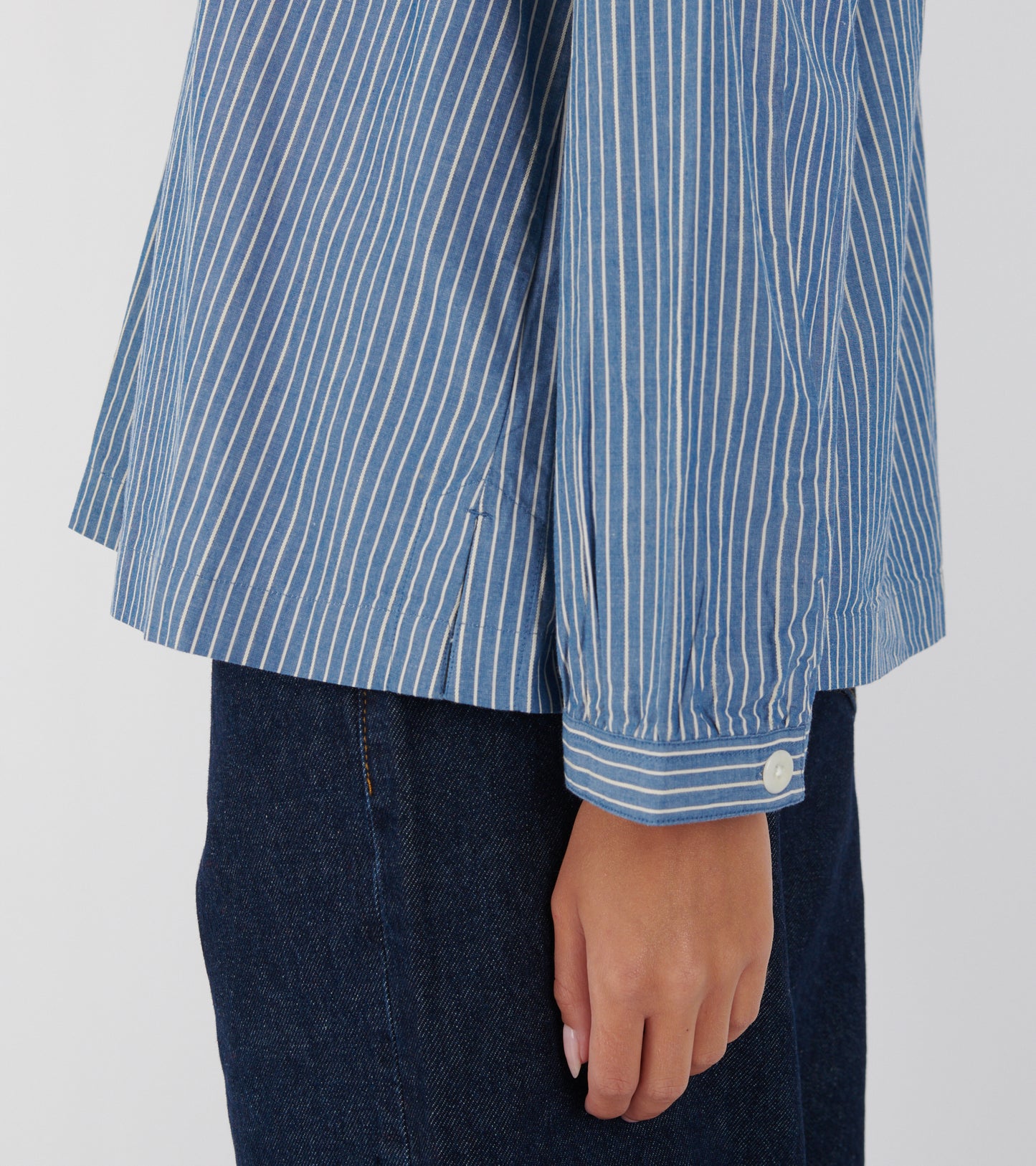 Baya Harvest Stripe Shirt Chambray Blue/Ecru