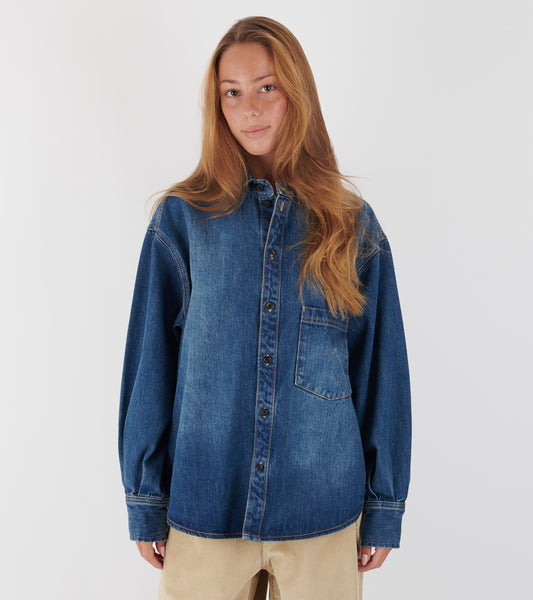 Casy Shirt Denim Worn Blue