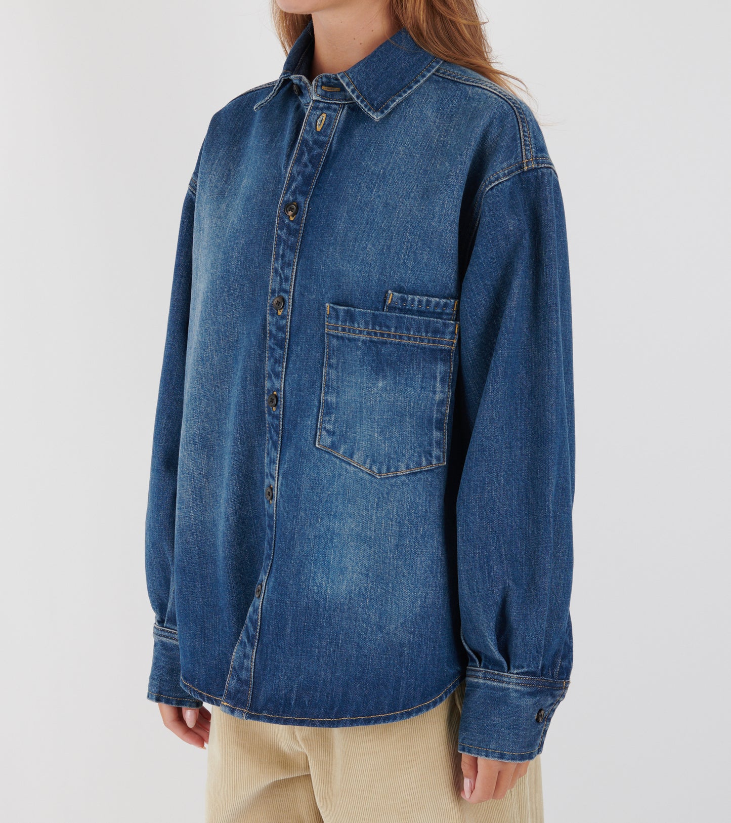 Casy Shirt Denim Worn Blue