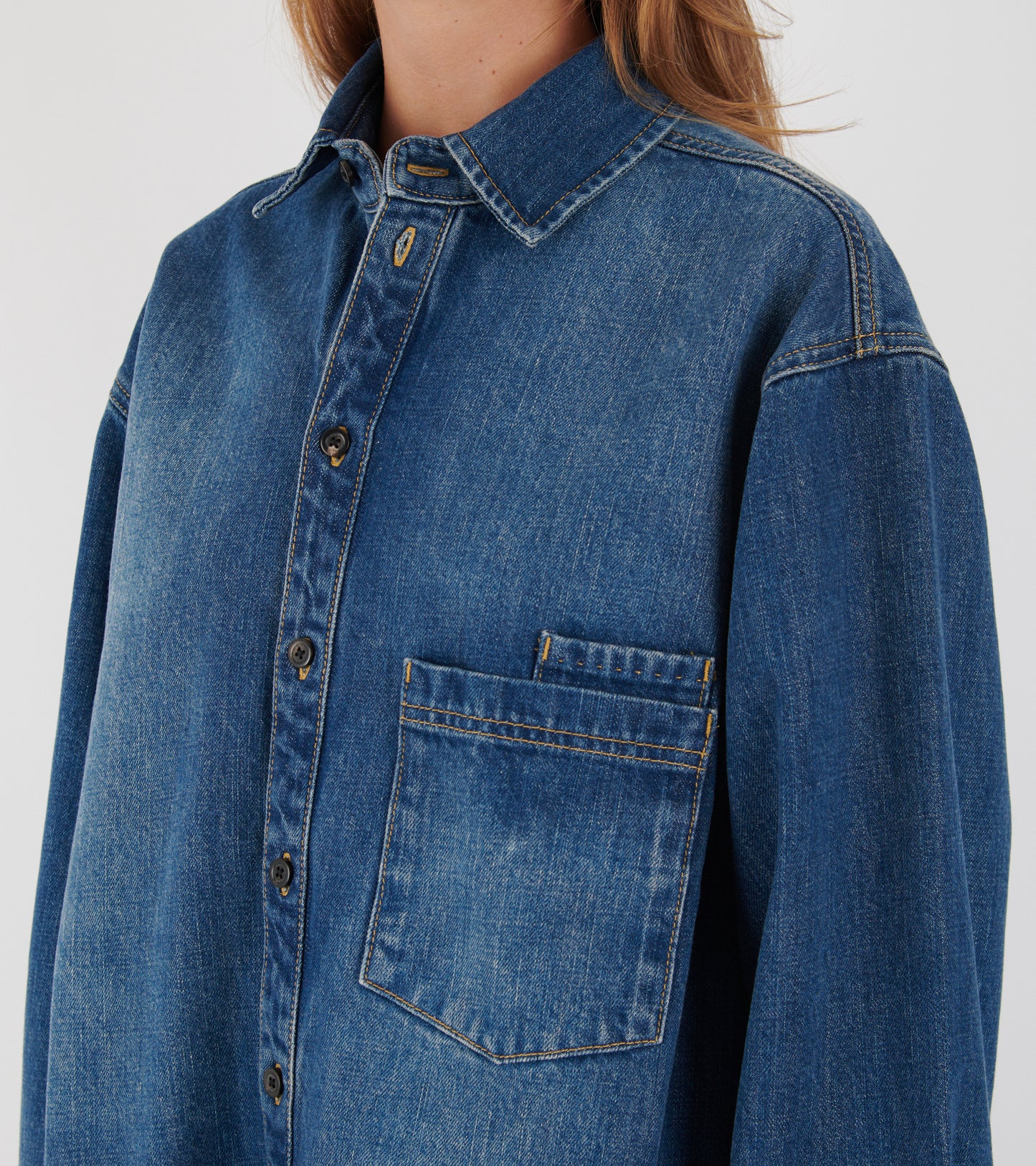Casy Shirt Denim Worn Blue